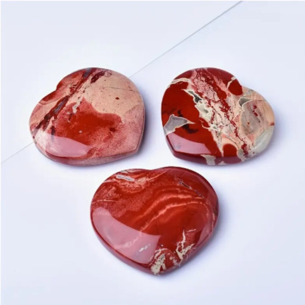 Red Jasper Polished Heart Natural Qty 1 NWT